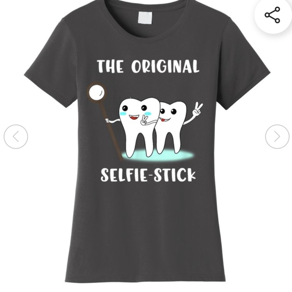 Womens Size Medium "Original Selfie Stick" Dentist or Hygienists T Shirt - Picture 1 of 7